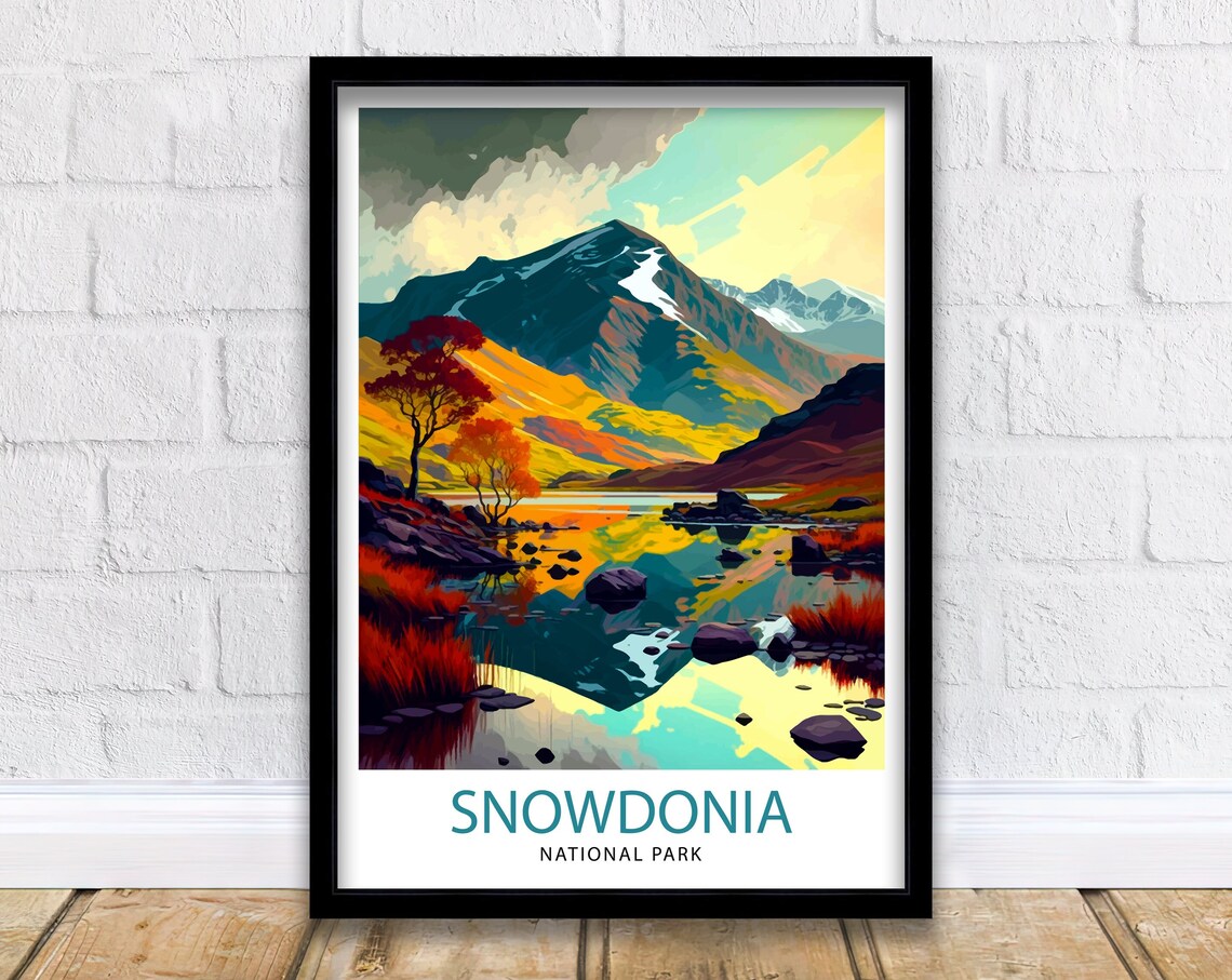 Snowdonia National Park Travel Poster, Home Decor