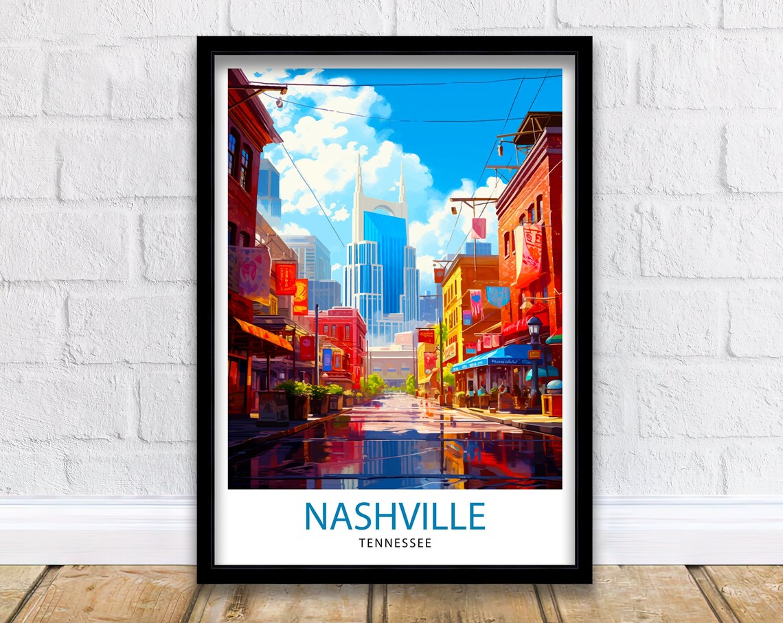 Nashville Travel Poster, Music City Decor
