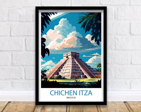 Chichen Itza Travel Print, Mexico Mayan Ruins