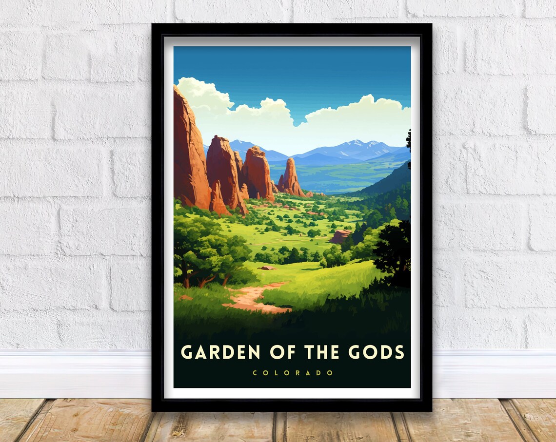 Garden of the Gods Colorado Red Rock Formations Green Valley Poster - Image 3