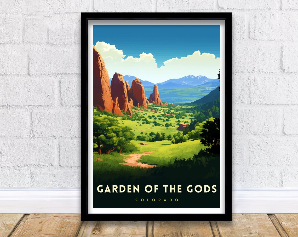 Garden Of The Gods Colorado Travel Print Colorado Wall Decor Garden Of The Gods Poster Rocky Mountain Travel Prints Colorado Art Print - Image 3