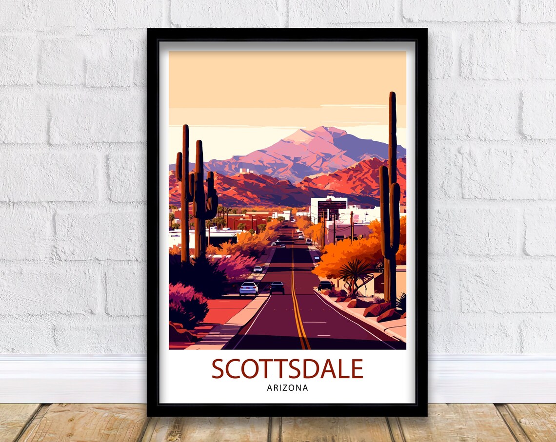 Scottsdale Arizona Travel Poster, Southwest Art Print