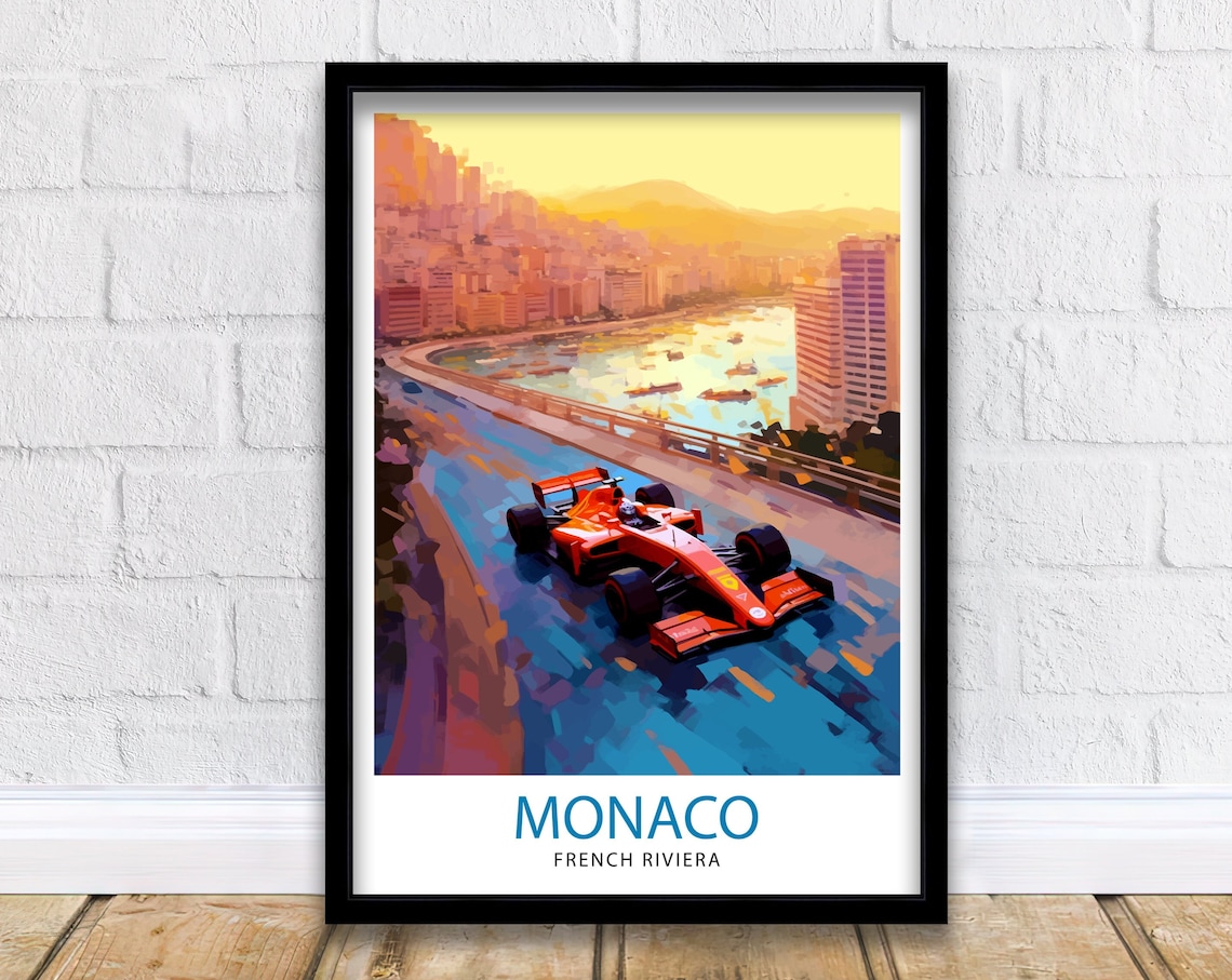 Monaco Grand Prix Travel Poster, Motor Racing