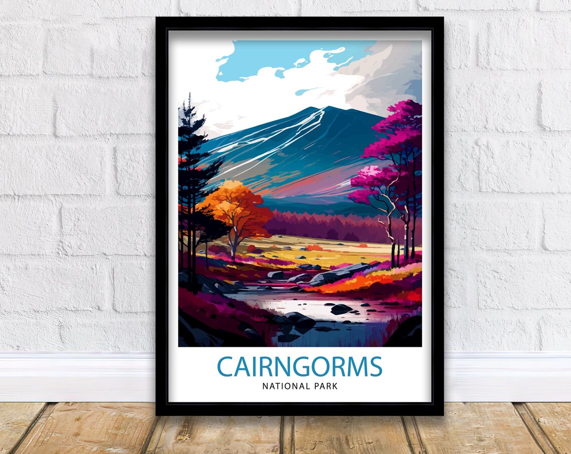 Cairngorms National Park Travel Poster, Scotland