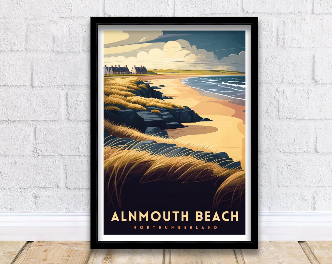 Alnmouth Beach, Northumberland Travel Poster