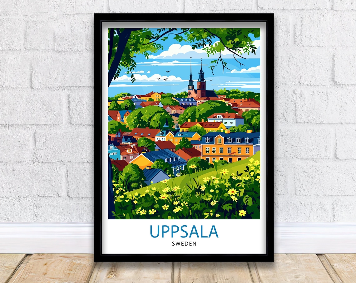 Uppsala Sweden Historic University City Travel Poster