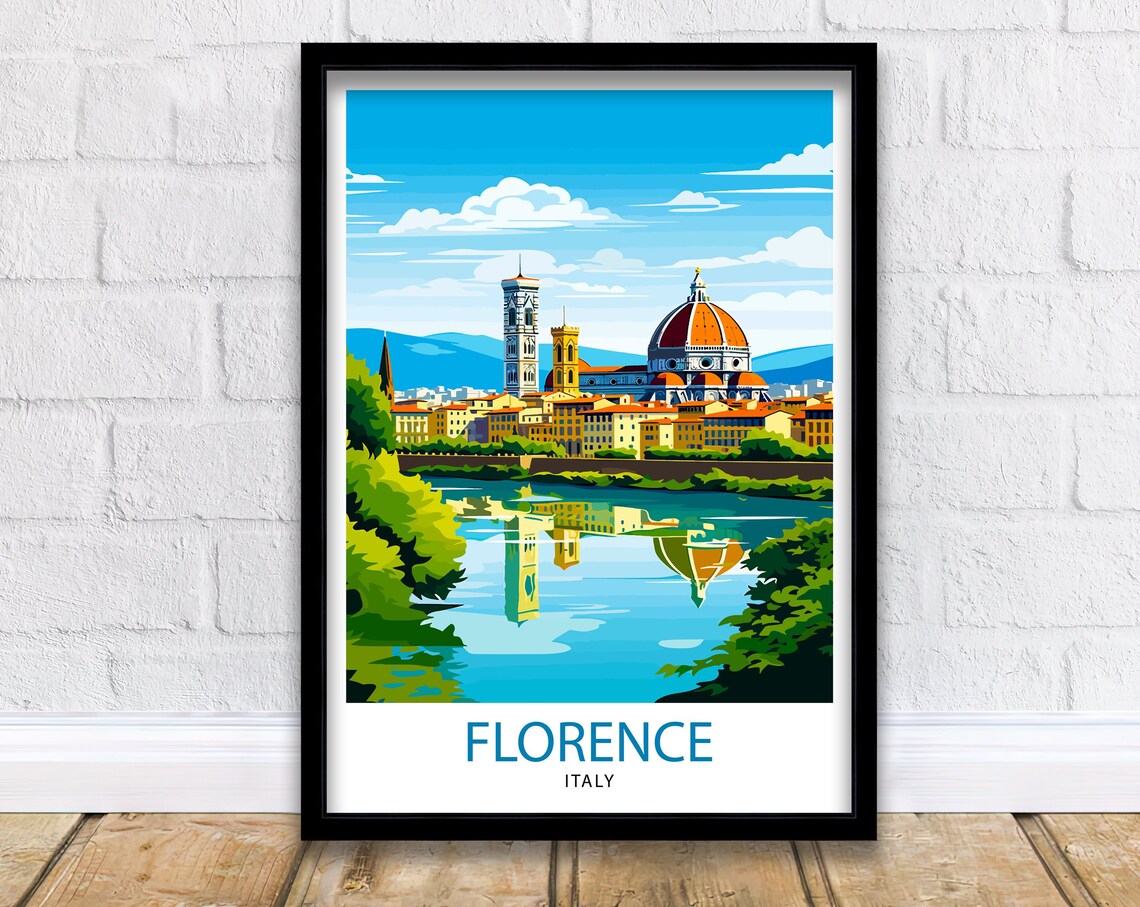 Florence Italy Travel Poster, Home Living Decor
