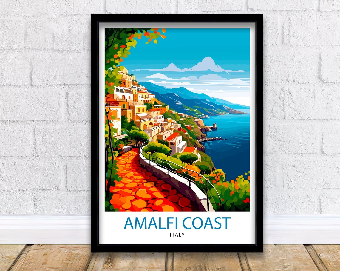 Amalfi Coast Italy Travel Print Amalfi Coast Wall Decor Amalfi Coast Poster Italy Travel Prints Amalfi Coast Art Print Amalfi Coast