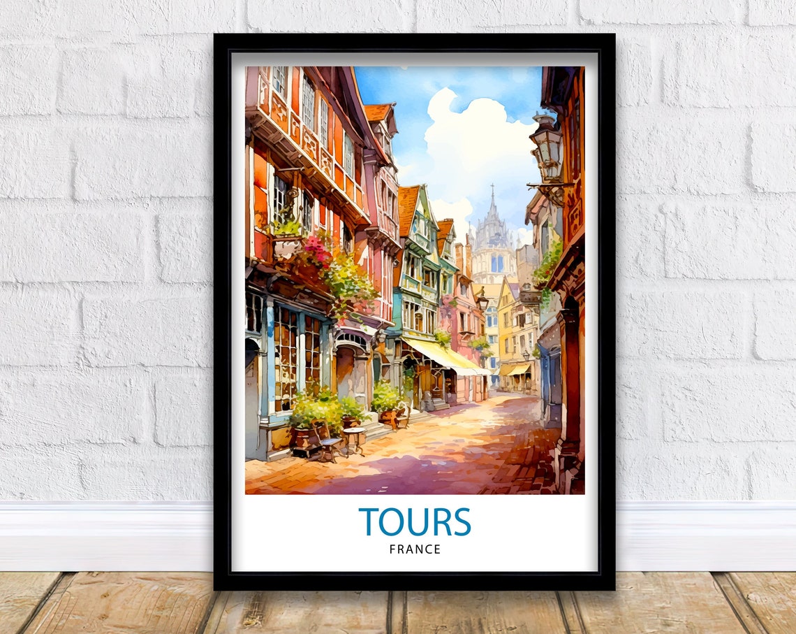 Tours France Travel Print Tours Wall Decor Tours Poster France Travel Prints Tours Art Print Tours Illustration Tours Wall Art