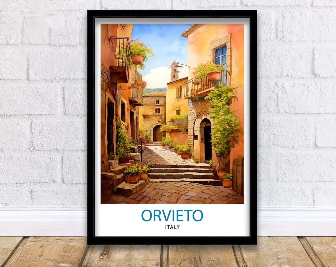 Orvieto Italy Travel Print Orvieto Wall Decor Orvieto Poster Italy Travel Prints Orvieto Art Print Orvieto Illustration Orvieto