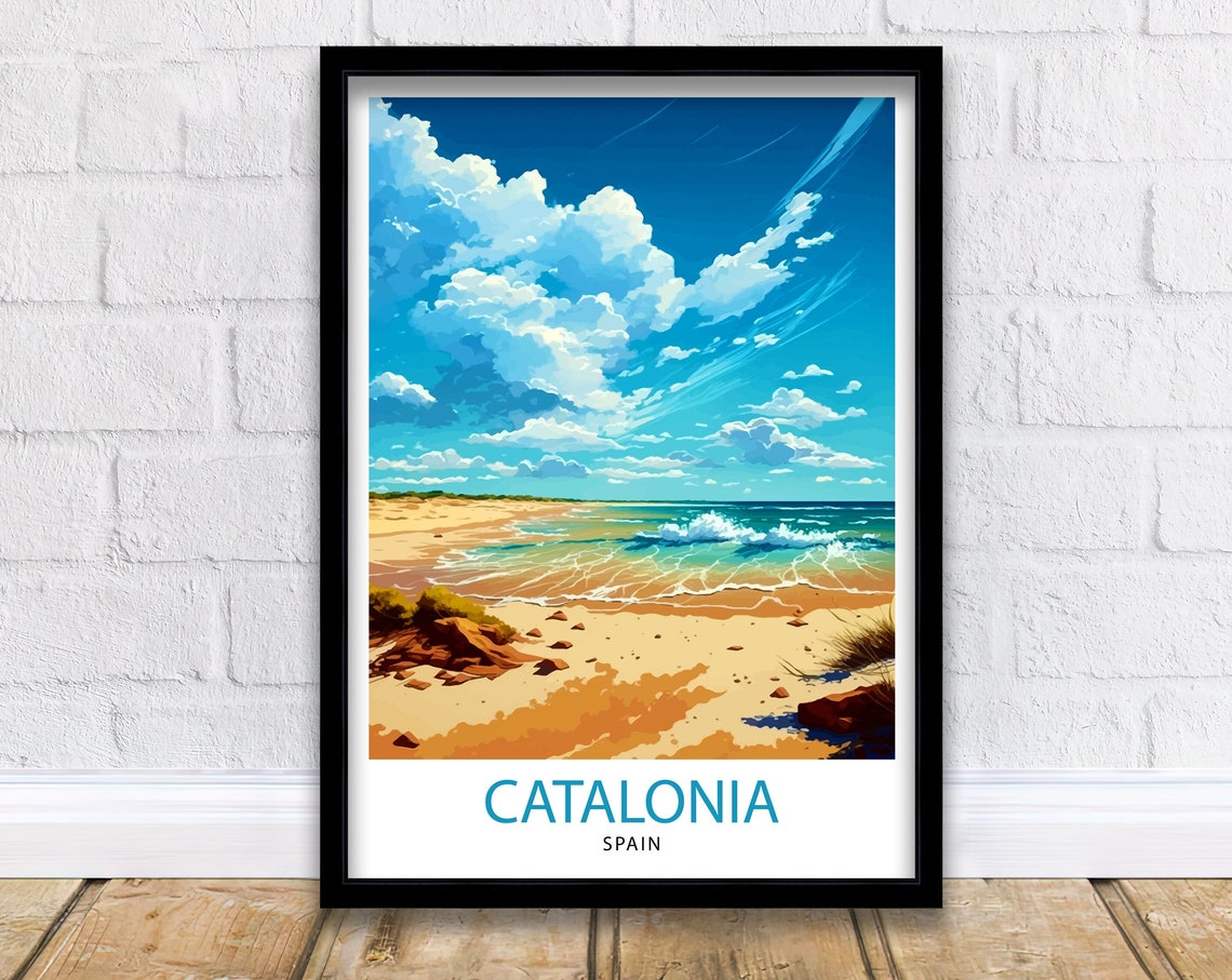 Catalonia Spain Travel Print Catalonia Wall Decor Catalonia Home Living Decor Catalonia Spain Illustration Travel Poster Gift For Catalonia