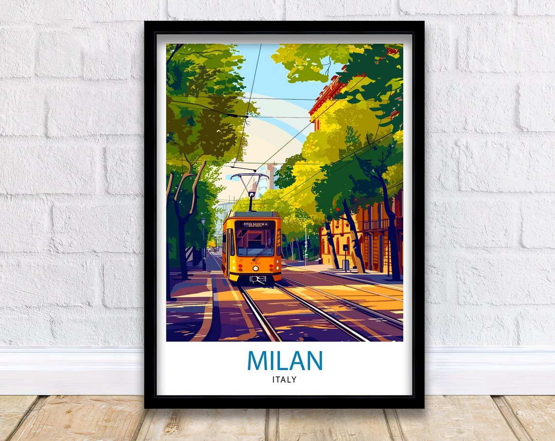 Milan Italy Travel Poster, Milan Wall Decor
