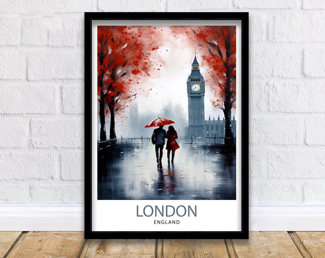 London Travel Print London Wall Art London Home Decor London Illustration Travel Poster Gift For London Uk Home Decor