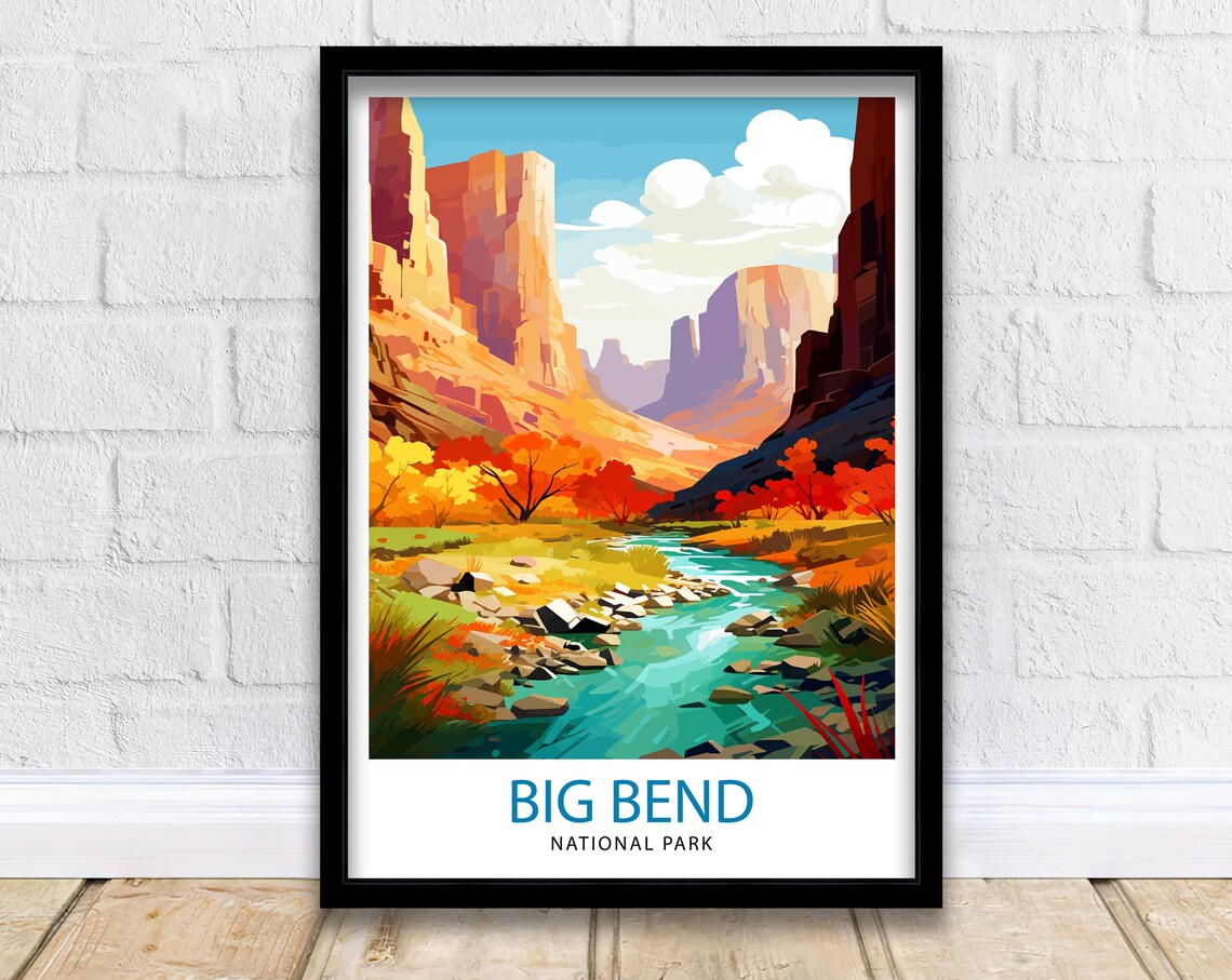 Big Bend National Park Travel Poster, Texas Art