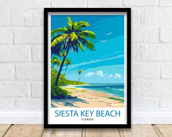 Key Largo Florida Print Gateway To The Keys Art Coral Reef Poster Tropical Paradise Wall Decor Florida Keys Illustration Island Escape
