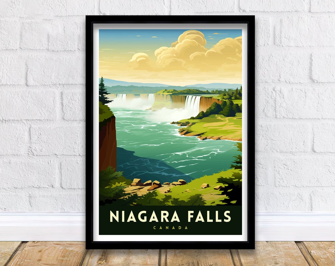 Niagara Falls Canada Retro Waterfall Vintage National Park Poster