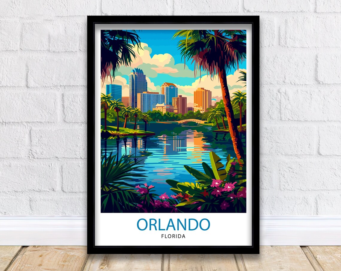 Orlando Florida Travel Poster, Home Decor Print