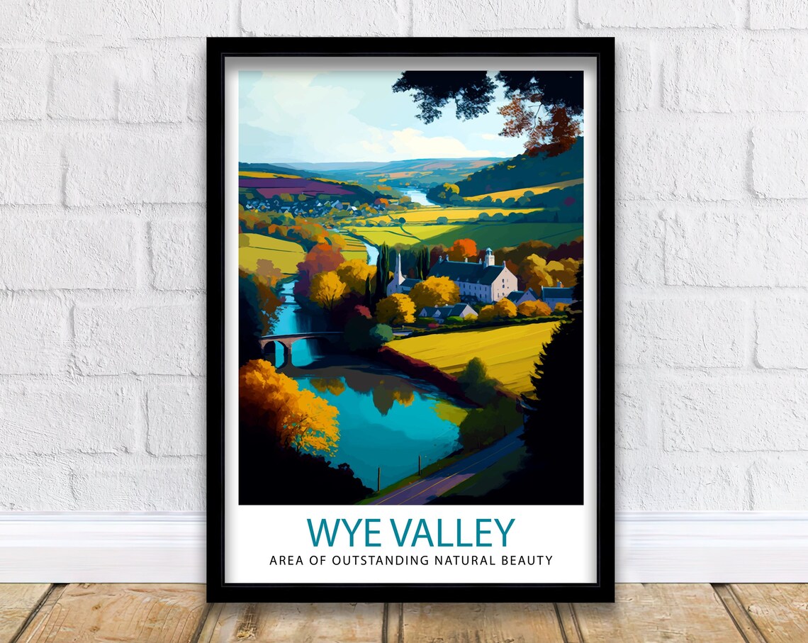 Wye Valley Travel Poster, Place Illustration