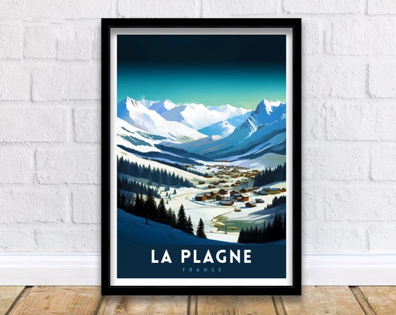 La Plagne France Print La Plagne Decor La Plagne Poster La Plagne Art La Plagne Wall Art Gift For Ski Enthusiasts La Plagne Home Decor