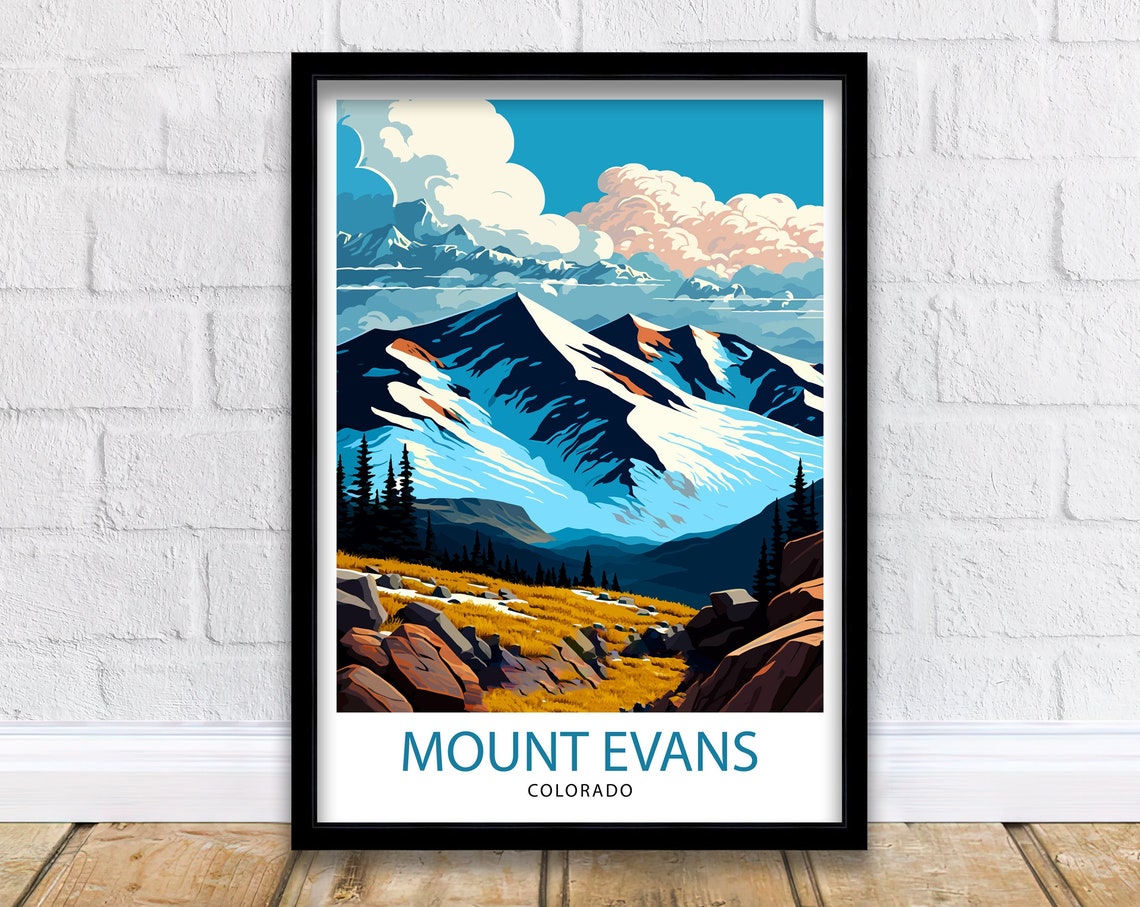 Mount Evans Colorado Snowcapped Peaks Alpine Meadow Travel Poster
