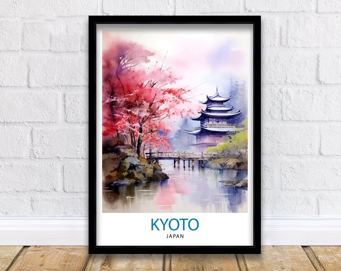 Kyoto Japan Travel Print Kyoto Wall Decor Kyoto Poster Japan Travel Prints Kyoto Art Print Kyoto Illustration Kyoto Wall Art