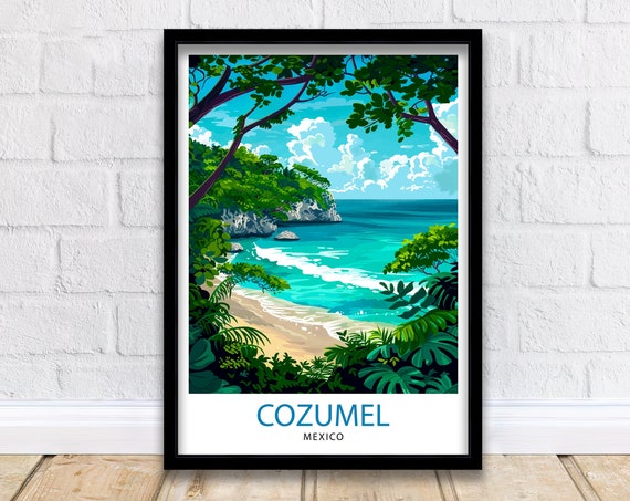 Cozumel Mexico Travel Print Wall Art Cozumel Wall Hanging Home Dcor Cozumel Gift Art Lovers Mexico Art Lover Gift Print Art