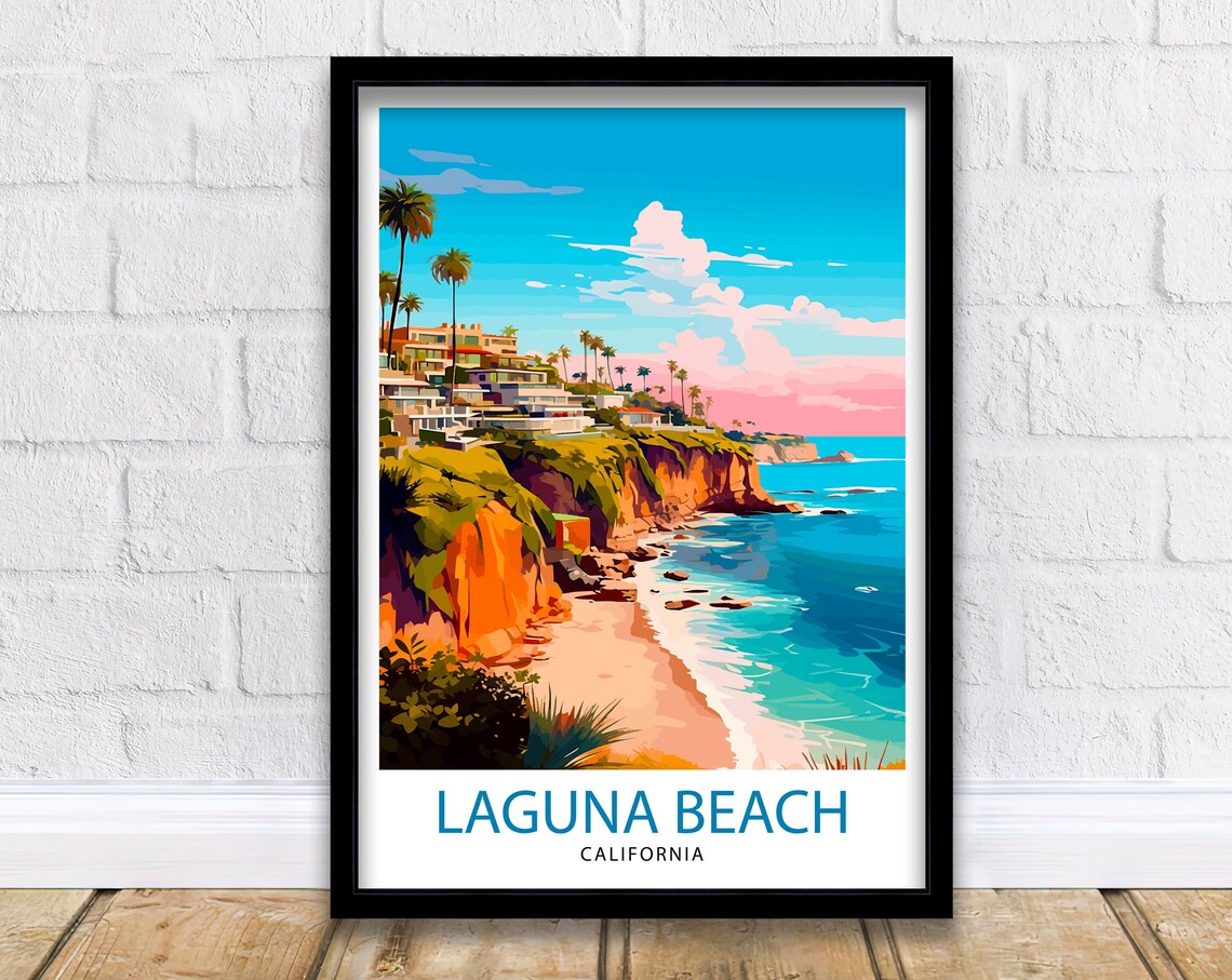 Laguna Beach California Travel Poster, Wall Decor