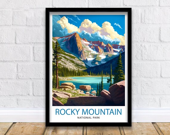 Rocky Mountain National Park Alpine Lake Peaks Landscape Poster
