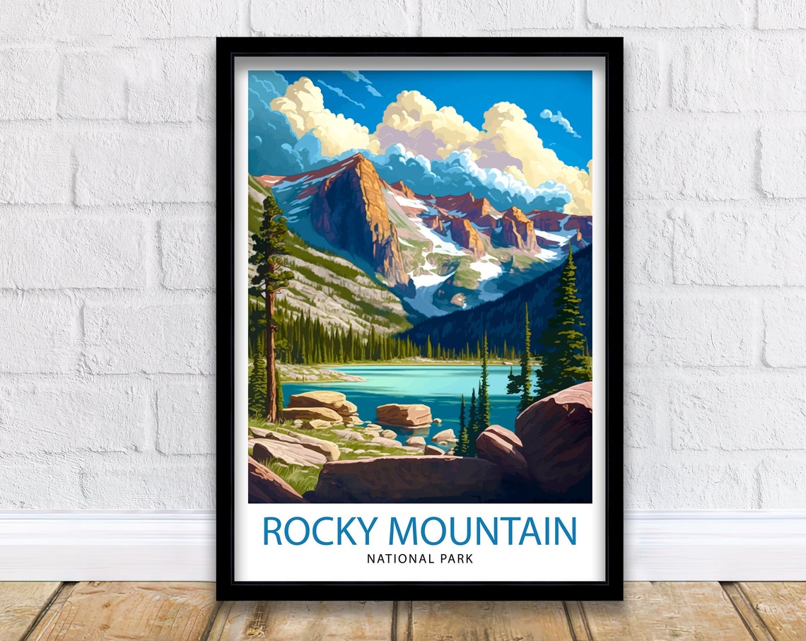 Rocky Mountain National Park Alpine Lake Peaks Landscape Poster