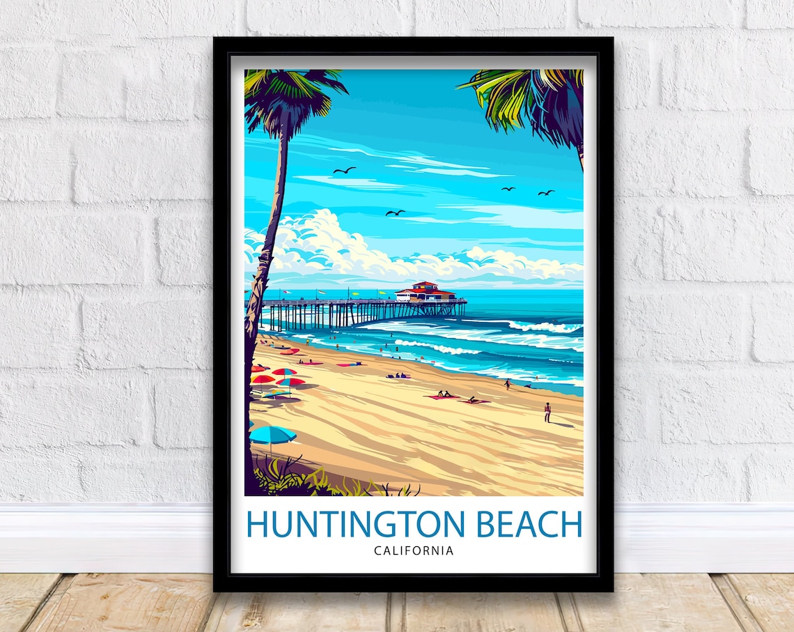 Huntington Beach California Travel Poster