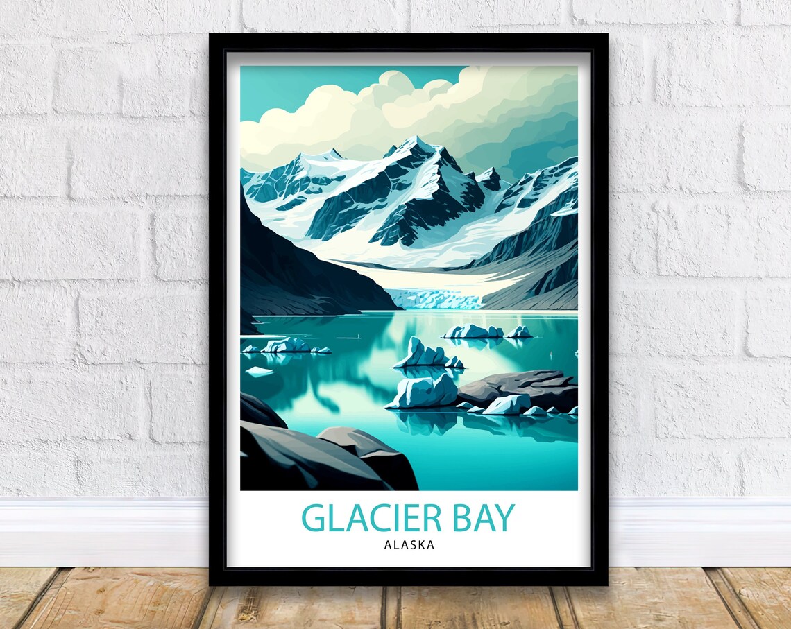 Glacier Bay Alaska Travel Poster, National Park