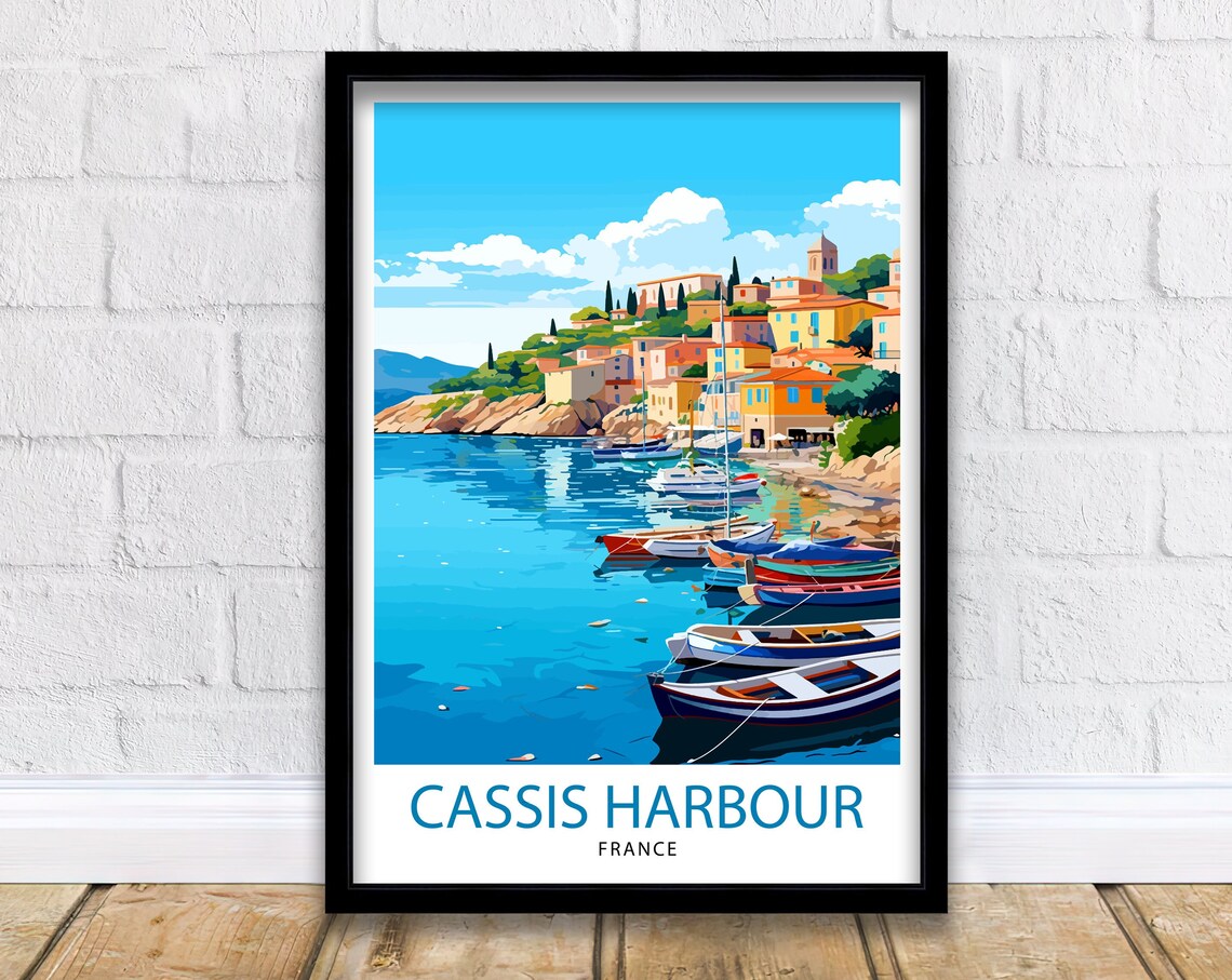 Cassis Harbour Colorful Fishing Boats Mediterranean Coast Poster