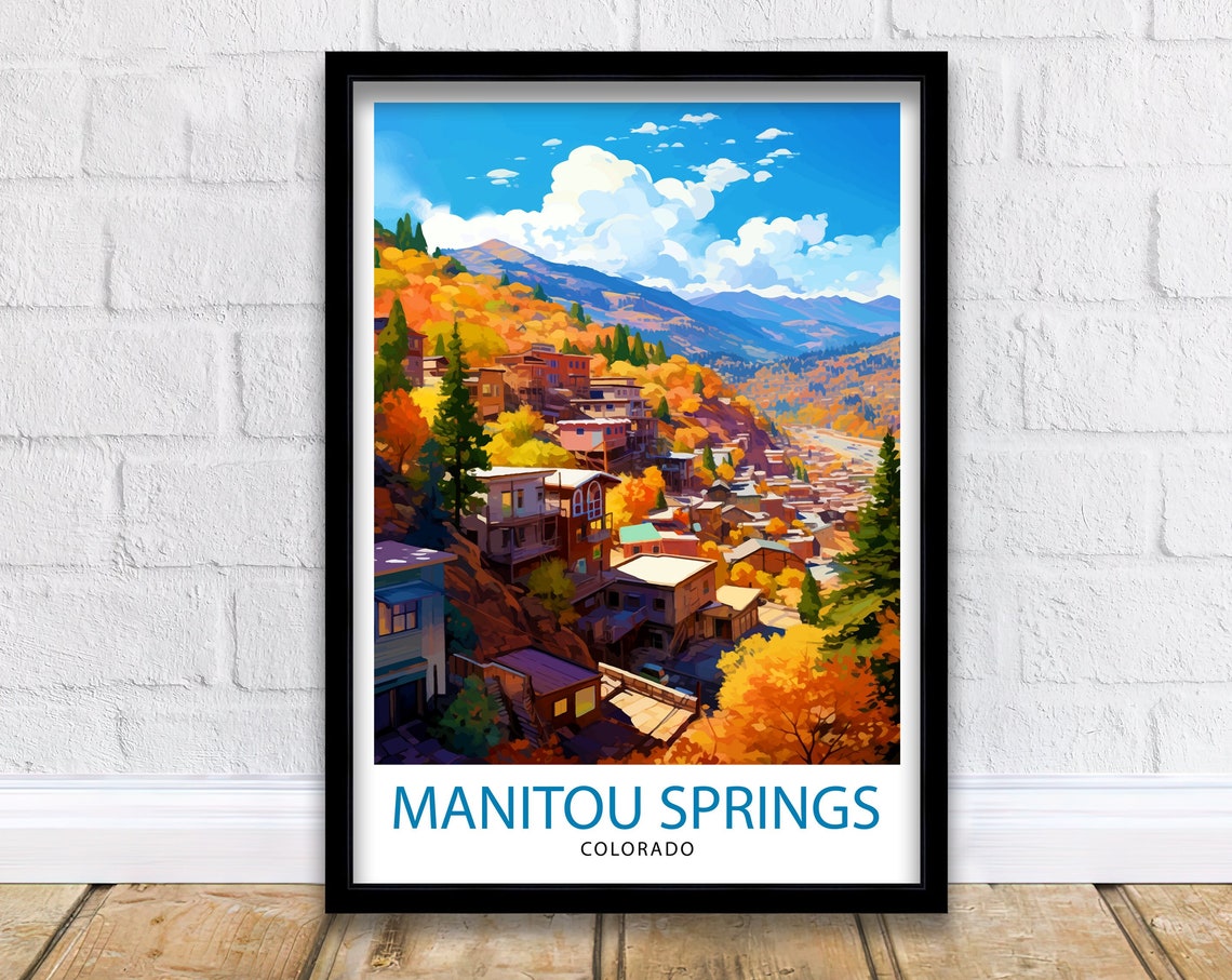 Manitou Springs Colorado Autumn Mountain Town Fall Vista Poster