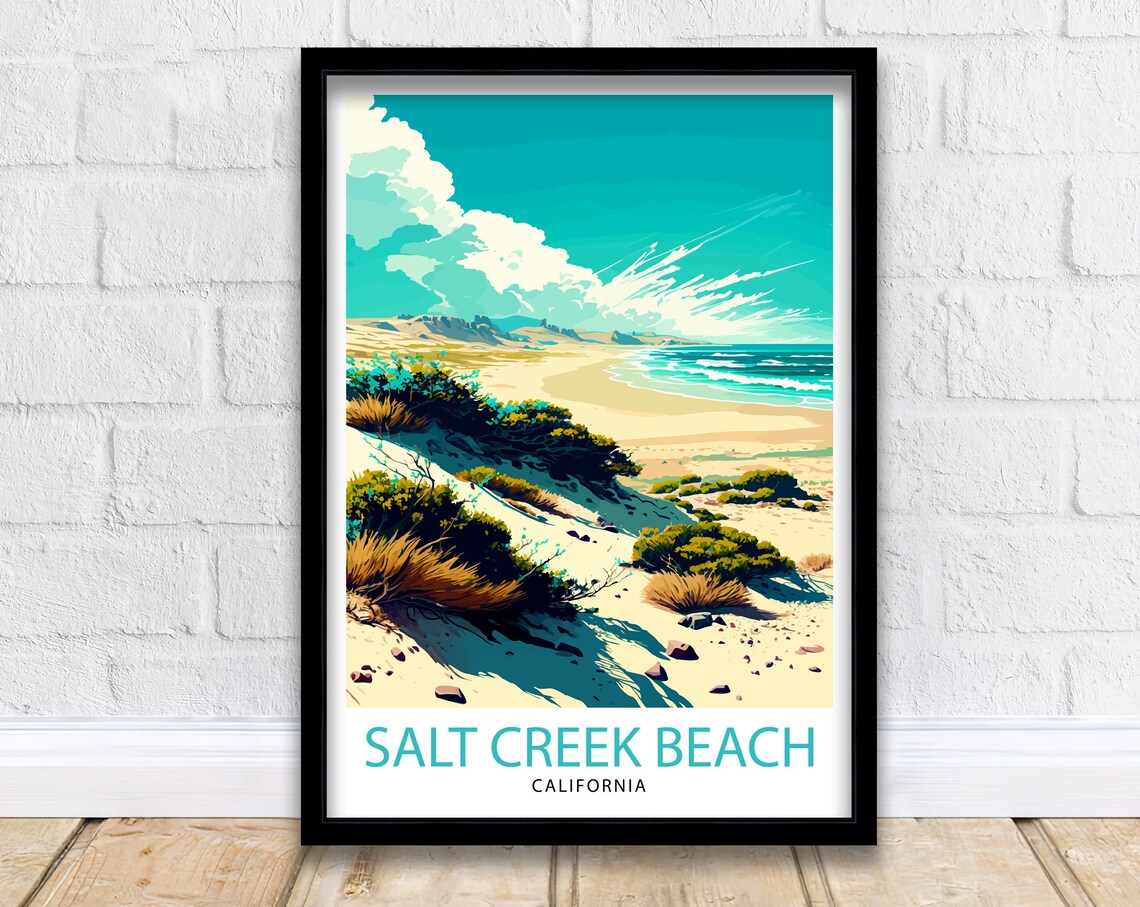 Salt Creek Beach California Dune Path Vintage Travel Art Poster