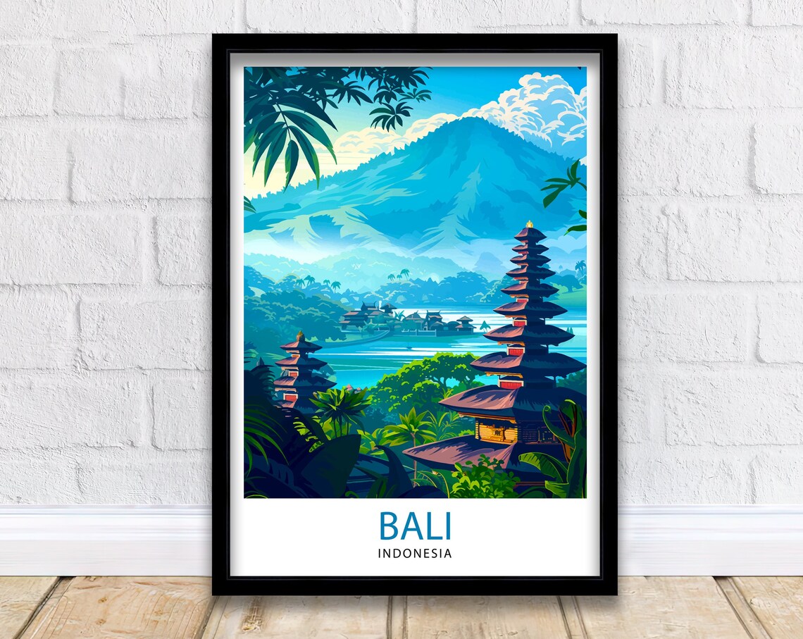 Bali Indonesia Travel Poster, Place Wall Decor