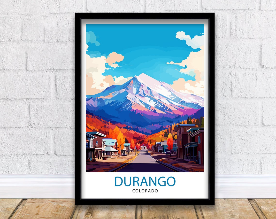 Durango Colorado Main Street Autumn Peak Fall Colors Town Poster