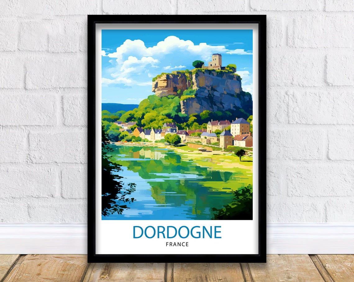Dordogne France Travel Print Dordogne Wall Decor Dordogne Poster France Travel Prints Dordogne Art Print Dordogne Illustration Dordogne