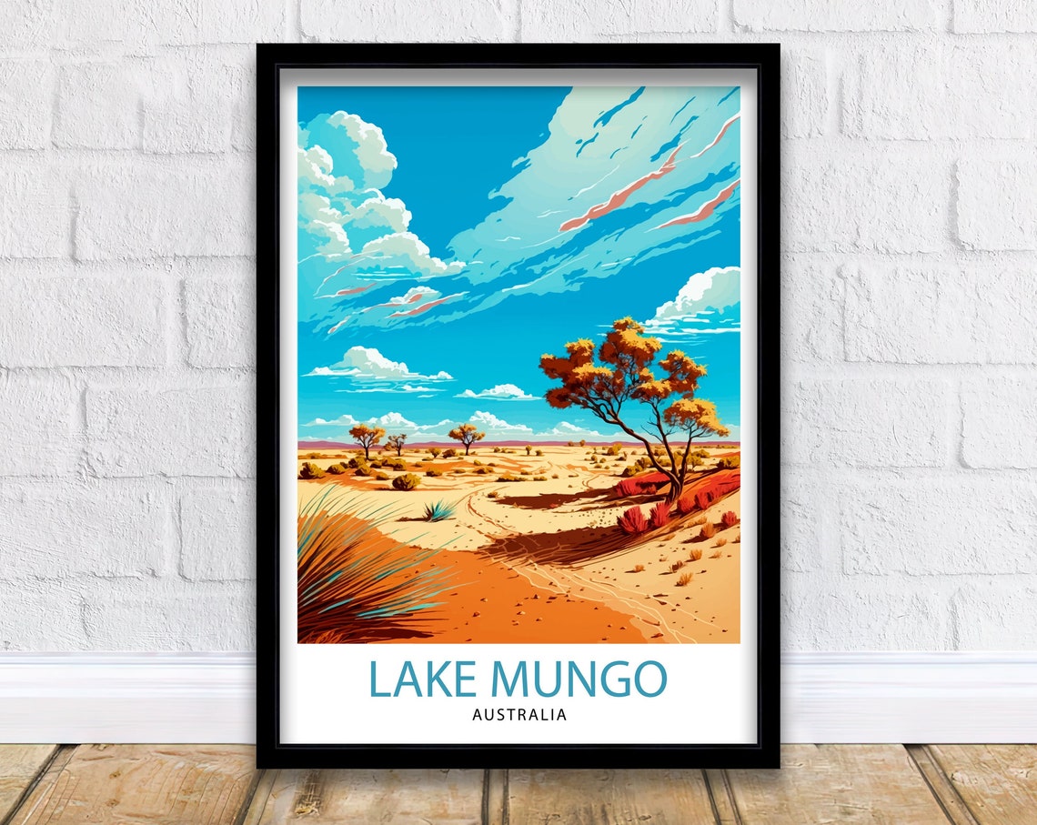 Lake Mungo Australia Golden Outback Plain Lone Tree Big Sky Poster