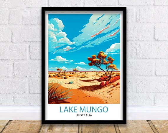 Lake Mungo Australia Golden Outback Plain Lone Tree Big Sky Poster