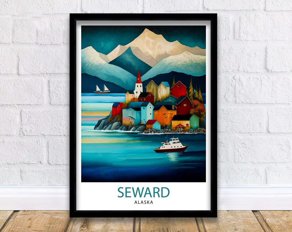 Seward Alaska Travel Poster, Home Decor Print