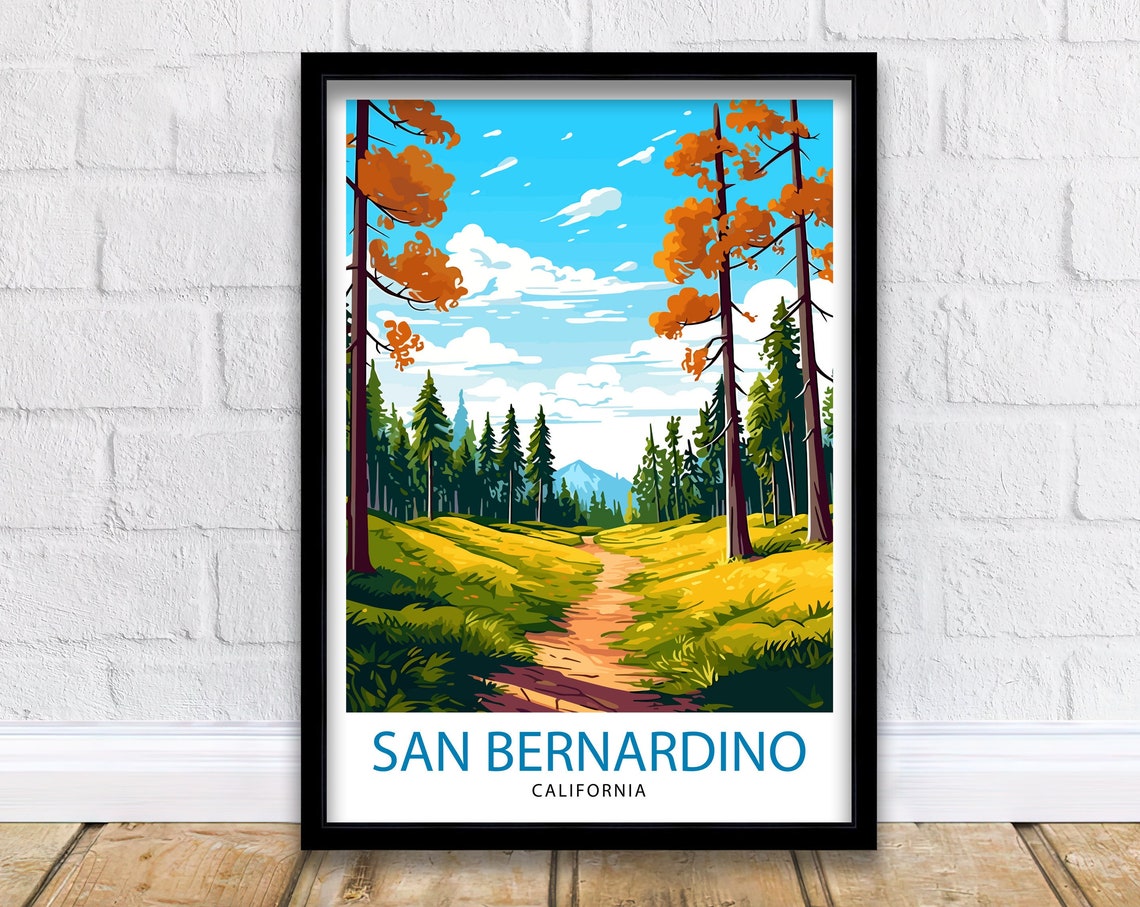 San Bernardino California Pine Forest Trail Mountain Air Poster