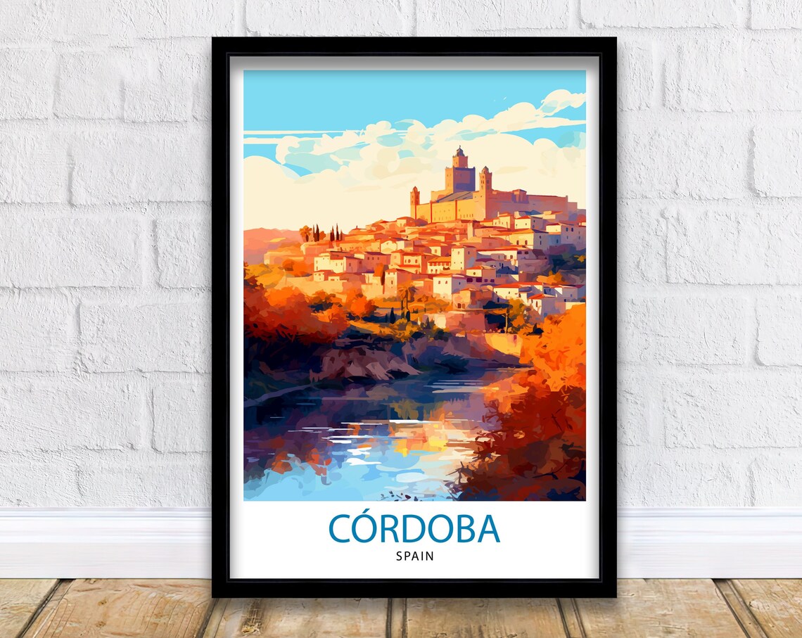Cordoba Spain Old Town Riverside Sunset Reflections Travel Poster