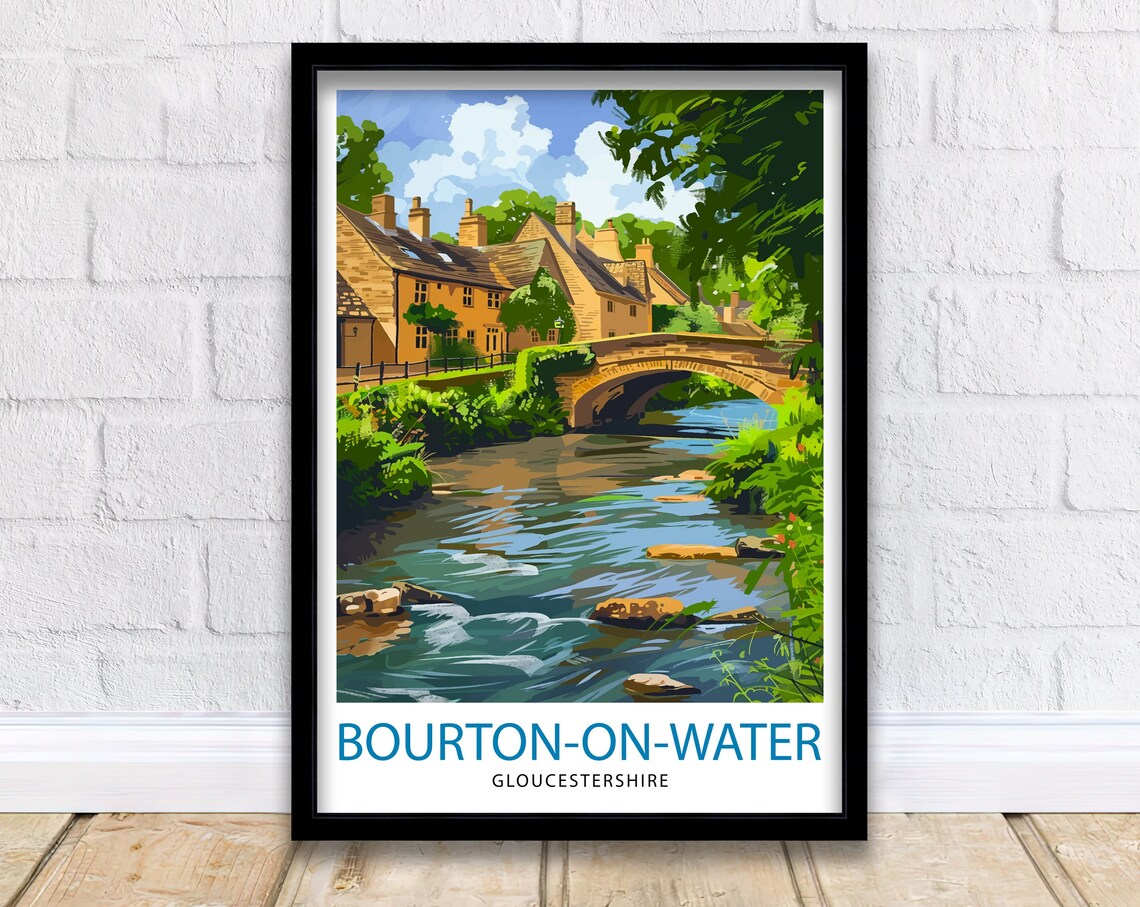 Bourton-On-Water Cotswolds Travel Poster