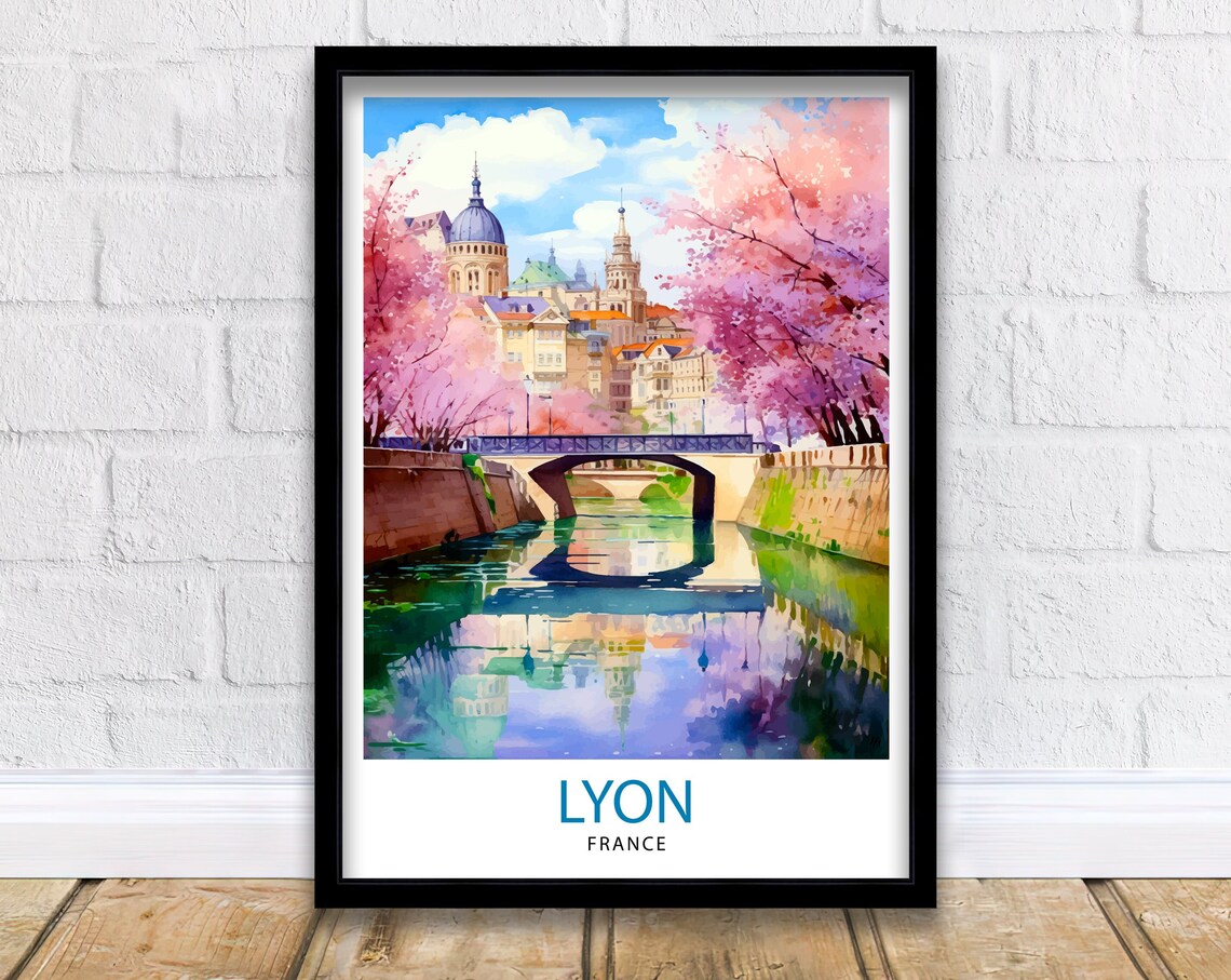 Lyon France Travel Print, French City Wall Art