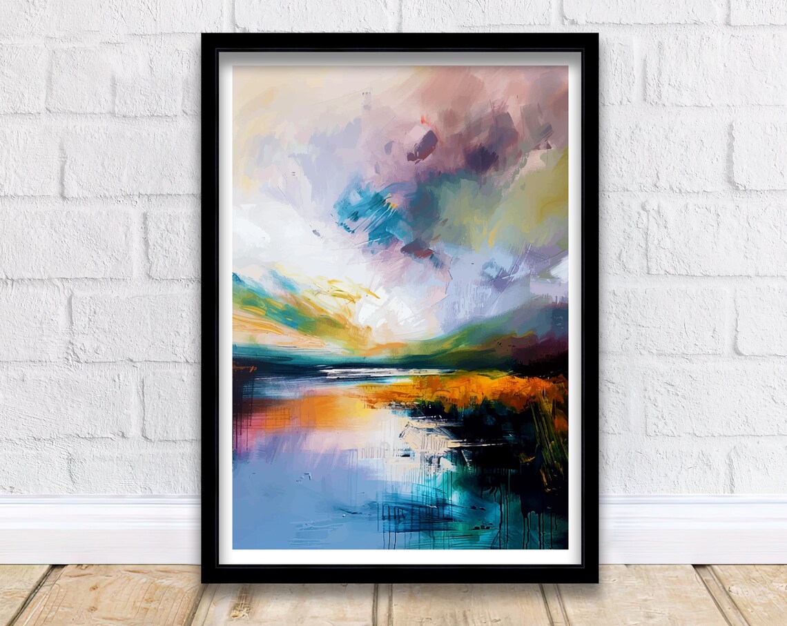Lake District England Sunset Lake Abstract Calm Landscape Poster