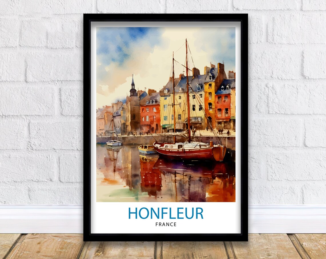 Honfleur France Travel Poster, European Wall Decor