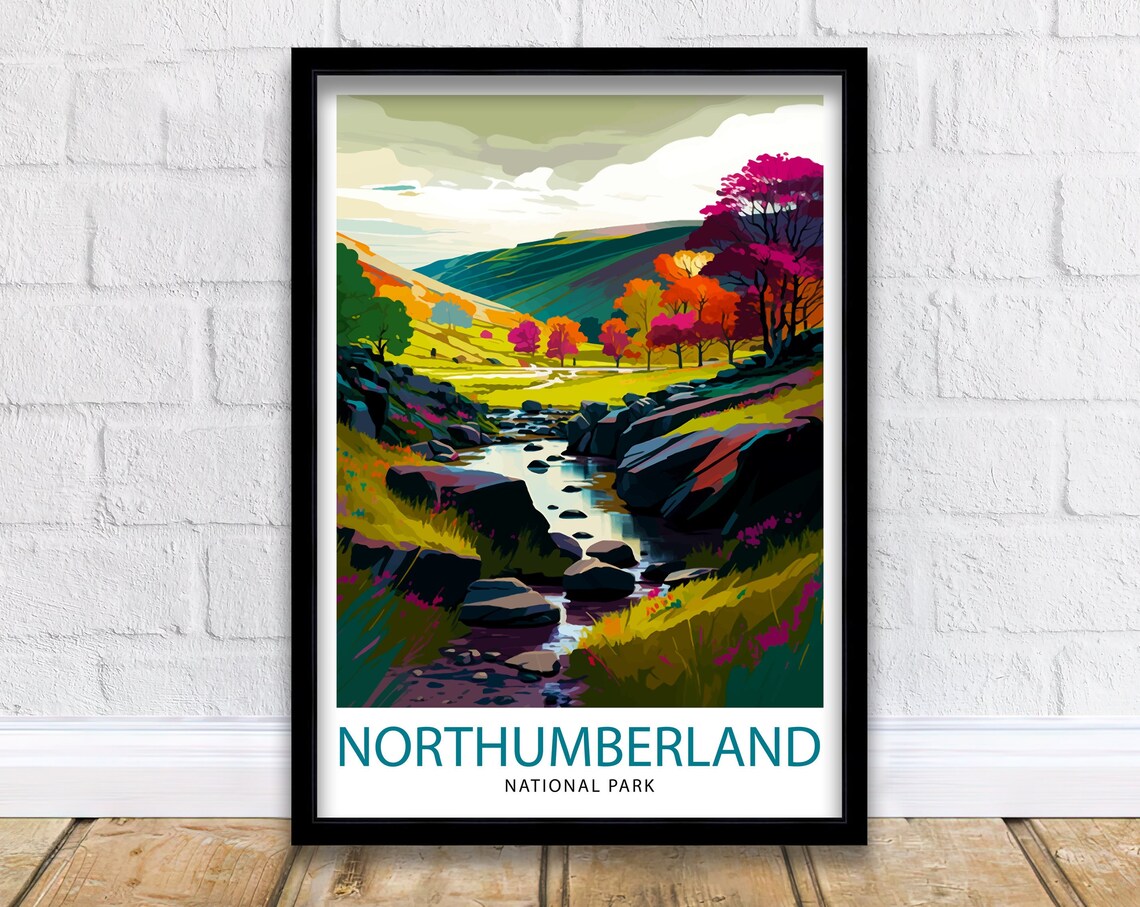 Northumberland National Park Travel Poster, Wall Decor