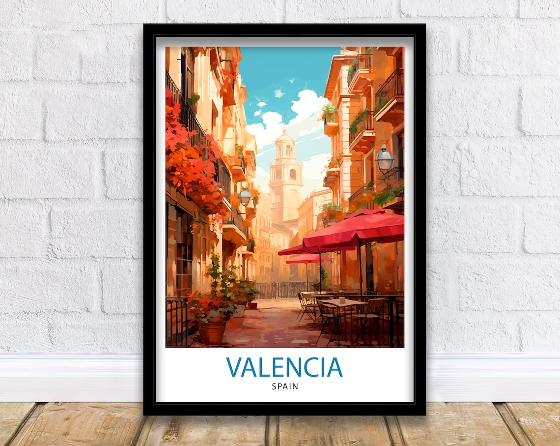 Valencia Travel Poster, Spain City Wall Decor
