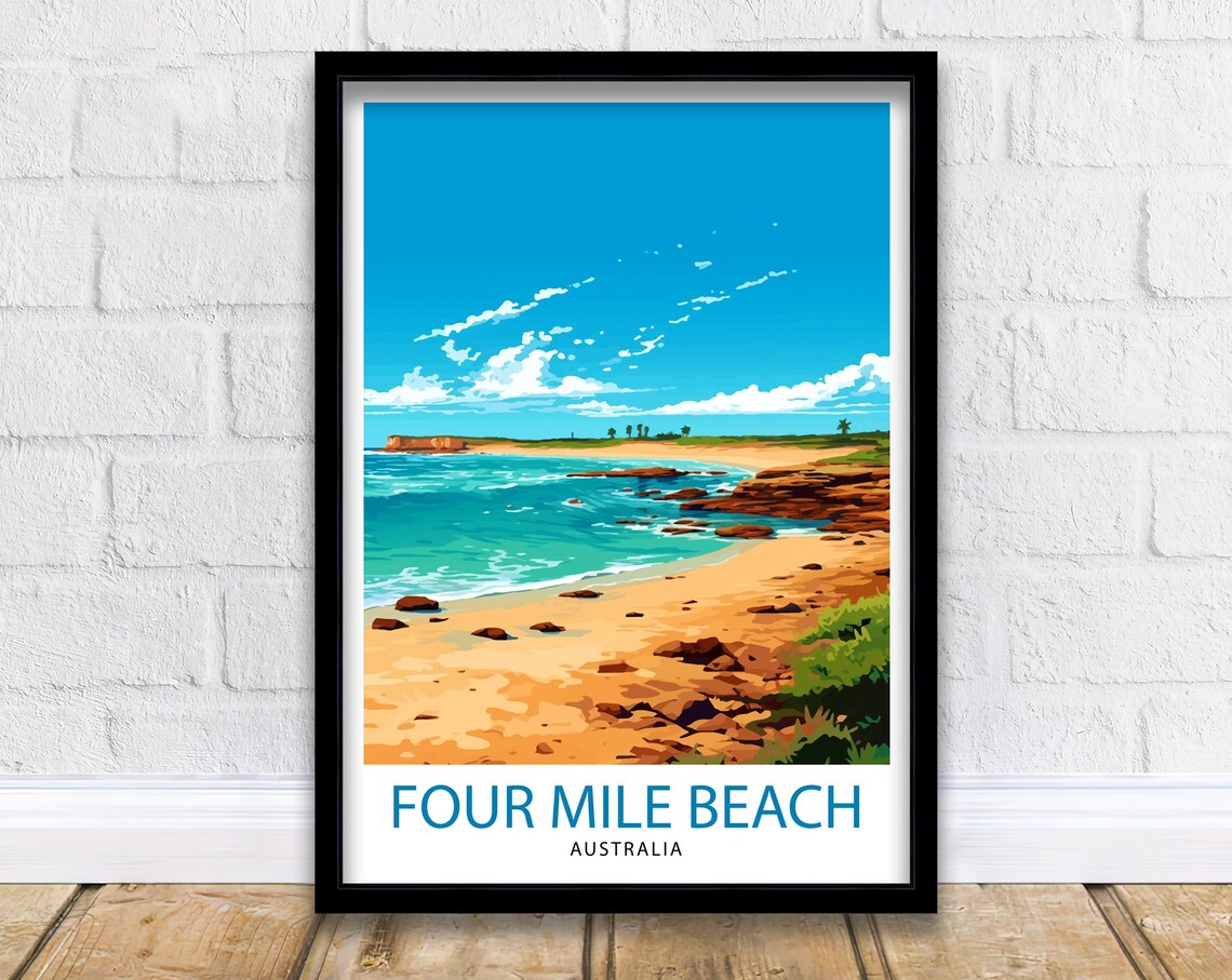 Four Mile Beach Australia Golden Sand Turquoise Shore Poster