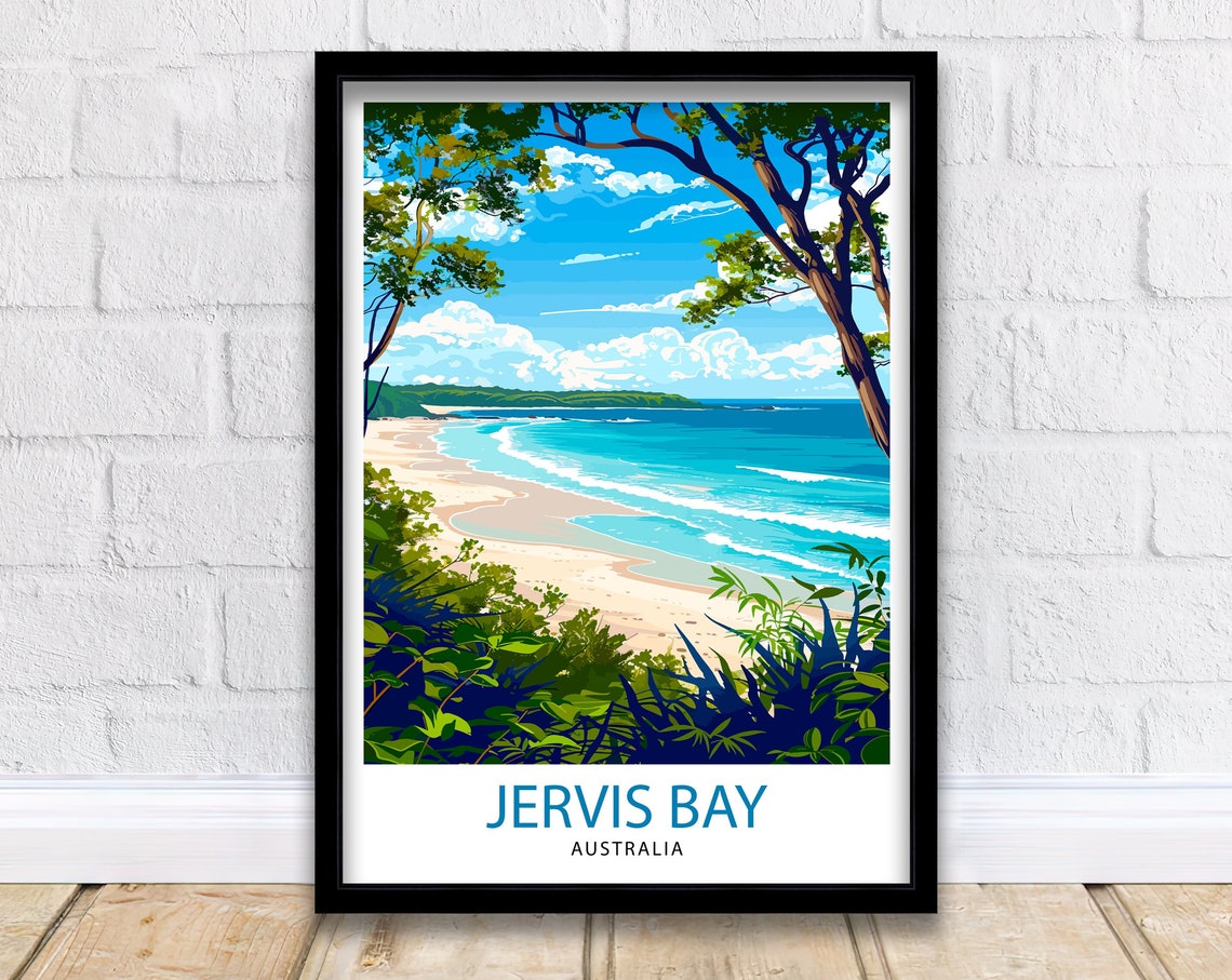 Jervis Bay Australia White Sand Beach Tropical Coast Scene Poster